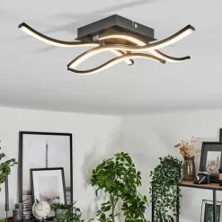 Plafonnier Casais LED Noir, 4 lumières