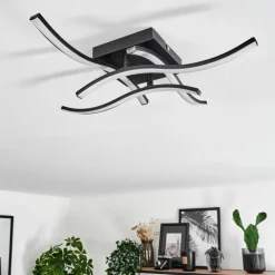 Plafonnier Casais LED Noir, 4 lumières