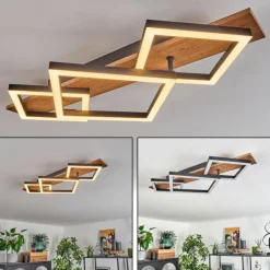 Plafonnier Cascada Brun, Couleur bois, Noir, 1 lumière