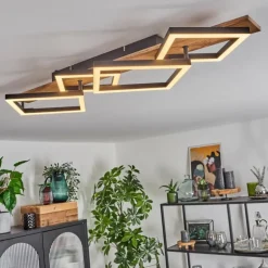 Plafonnier Cascada LED Brun, Couleur bois, Noir, 1 lumière