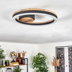 Plafonnier Cascada LED Brun, Couleur bois, Noir, 1 lumière