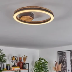 Plafonnier Cascada LED Brun, Couleur bois, Noir, 1 lumière