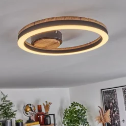 Plafonnier Cascada LED Brun, Couleur bois, Noir, 1 lumière