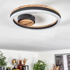 Plafonnier Cascada LED Brun, Couleur bois, Noir, 1 lumière