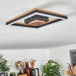 Plafonnier Cascada LED Brun, Couleur bois, Noir, 1 lumière