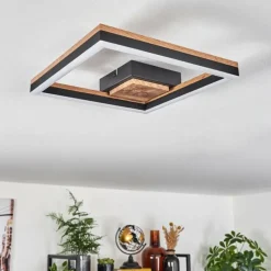 Plafonnier Cascada LED Brun, Couleur bois, Noir, 1 lumière