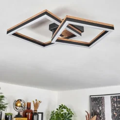 Plafonnier Cascada LED Brun, Couleur bois, Noir, 1 lumière