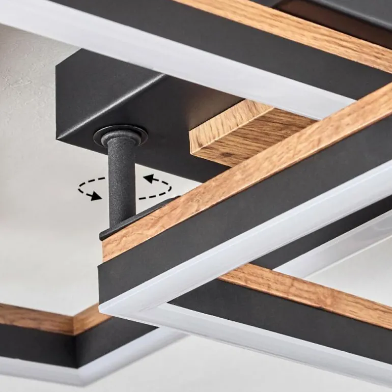 Plafonnier Cascada LED Brun, Couleur bois, Noir, 1 lumière