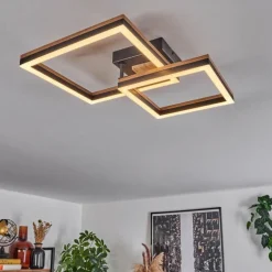 Plafonnier Cascada LED Brun, Couleur bois, Noir, 1 lumière