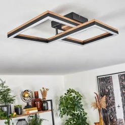 Plafonnier Cascada LED Brun, Couleur bois, Noir, 1 lumière