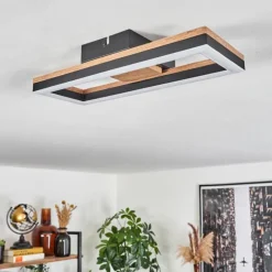 Plafonnier Cascada LED Brun, Couleur bois, Noir, 1 lumière