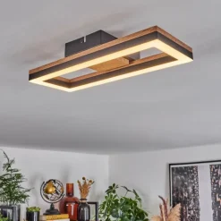 Plafonnier Cascada LED Brun, Couleur bois, Noir, 1 lumière