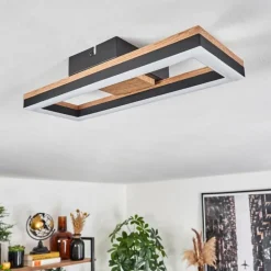 Plafonnier Cascada LED Brun, Couleur bois, Noir, 1 lumière