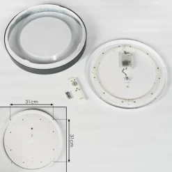 Plafonnier Casina LED Anthracite, Blanc, 1 lumière, Télécommandes