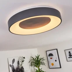 Plafonnier Casina LED Anthracite, Blanc, 1 lumière, Télécommandes
