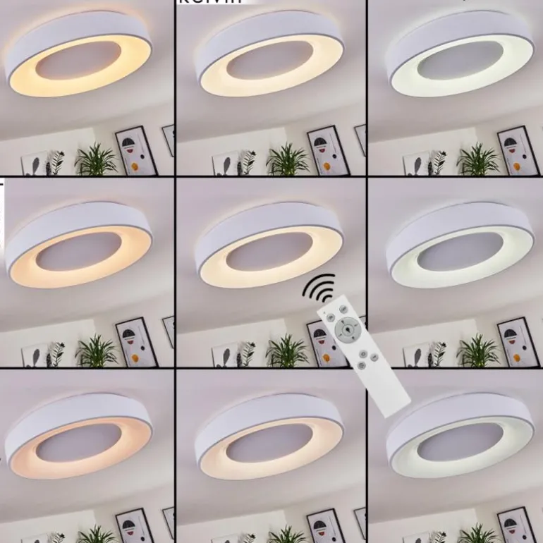 Plafonnier Casina LED Blanc, 1 lumière, Télécommandes