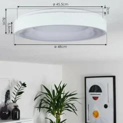 Plafonnier Casina LED Blanc, 1 lumière, Télécommandes