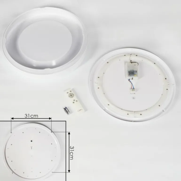 Plafonnier Casina LED Blanc, 1 lumière, Télécommandes