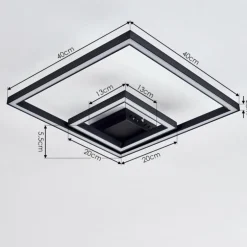 Plafonnier Cavareno LED Noir, 1 lumière