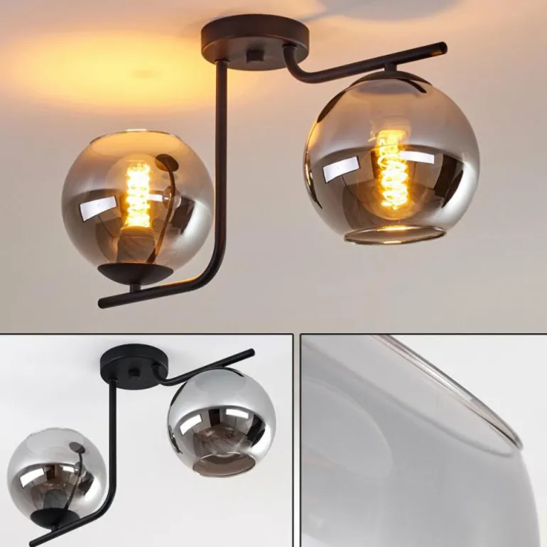 Plafonnier Cayuta Noir, 2 lumières