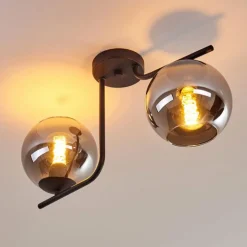 Plafonnier Cayuta Noir, 2 lumières