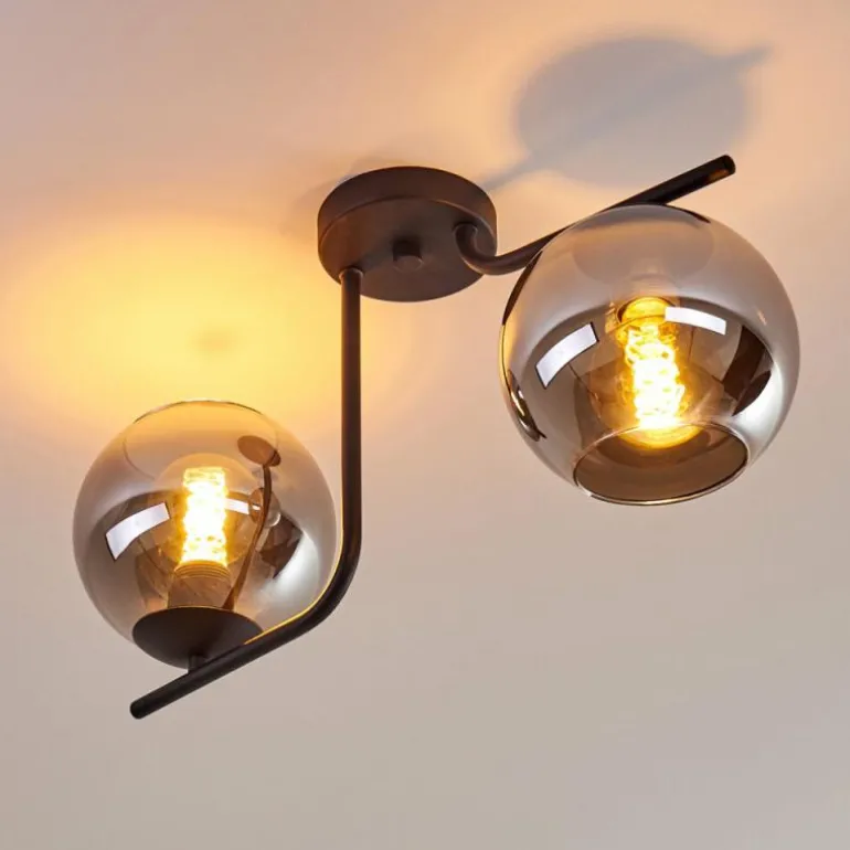 Plafonnier Cayuta Noir, 2 lumières