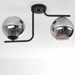 Plafonnier Cayuta Noir, 2 lumières