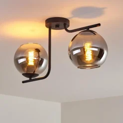 Plafonnier Cayuta Noir, 2 lumières