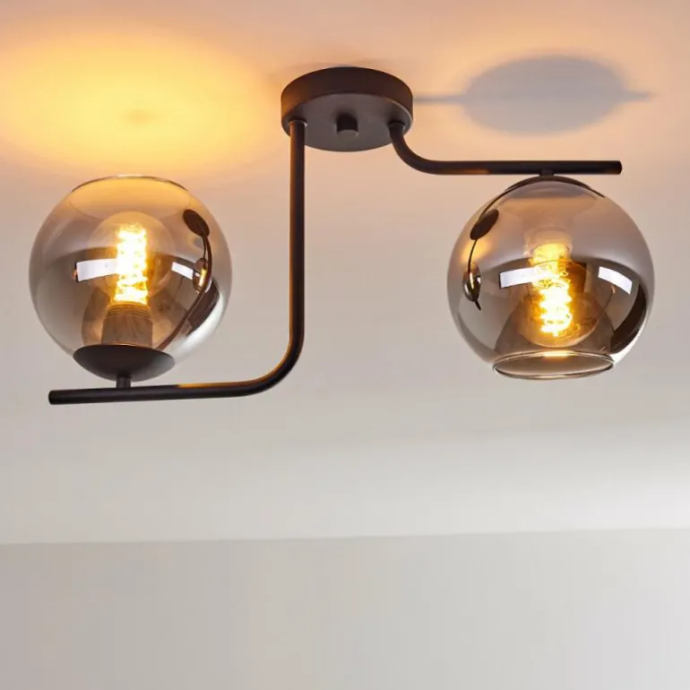 Plafonnier Cayuta Noir, 2 lumières