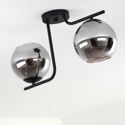 Plafonnier Cayuta Noir, 2 lumières