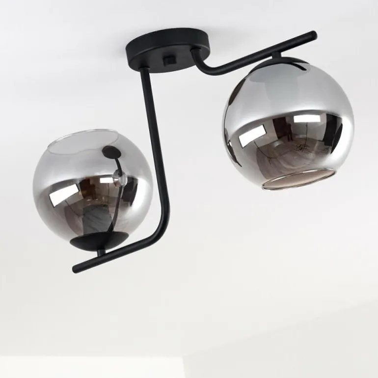 Plafonnier Cayuta Noir, 2 lumières