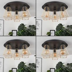 Plafonnier Cenova Noir, 3 lumières