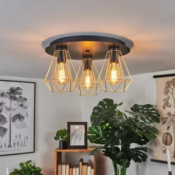 Plafonnier Cenova Noir, 3 lumières