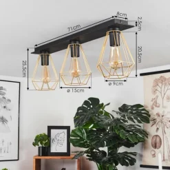 Plafonnier Cenova Noir, 3 lumières