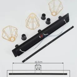 Plafonnier Cenova Noir, 3 lumières