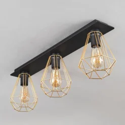 Plafonnier Cenova Noir, 3 lumières