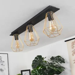 Plafonnier Cenova Noir, 3 lumières