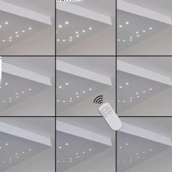 Plafonnier Cetara LED Gris, 1 lumière, Télécommandes, Changeur de couleurs