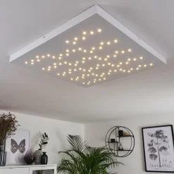 Plafonnier Cetara LED Gris, 1 lumière, Télécommandes, Changeur de couleurs