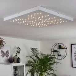 Plafonnier Cetara LED Gris, 1 lumière, Télécommandes, Changeur de couleurs