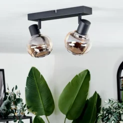 Plafonnier Cevio Noir, 2 lumières