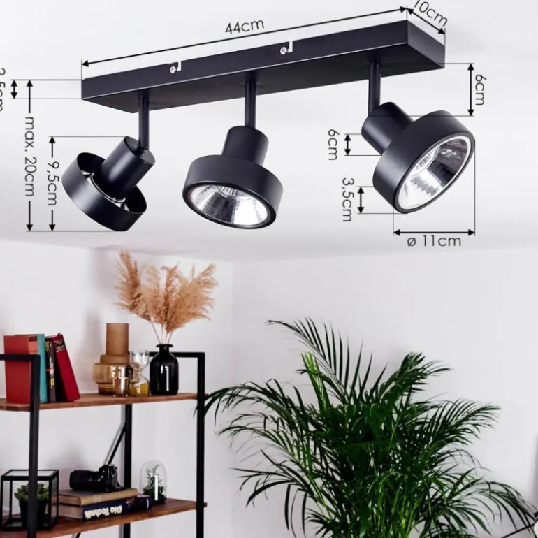 Plafonnier Chagres Noir, 3 lumières