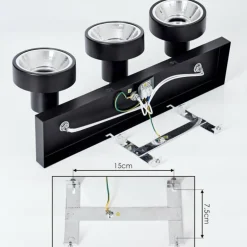 Plafonnier Chagres Noir, 3 lumières