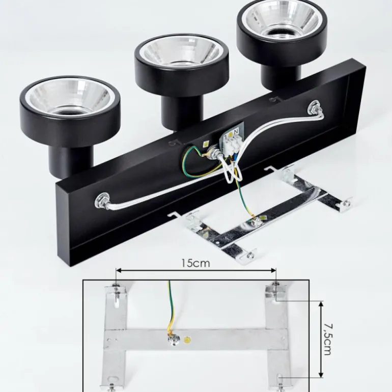 Plafonnier Chagres Noir, 3 lumières