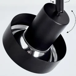 Plafonnier Chagres Noir, Argenté, 2 lumières