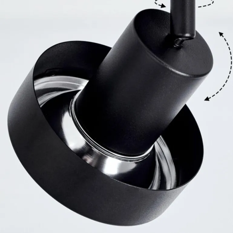 Plafonnier Chagres Noir, Argenté, 2 lumières