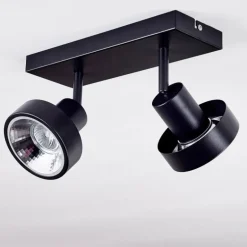 Plafonnier Chagres Noir, Argenté, 2 lumières