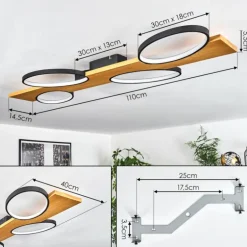 Plafonnier Chancani LED Écru, Noir, 1 lumière