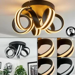 Plafonnier Chapotia LED Noir, 1 lumière