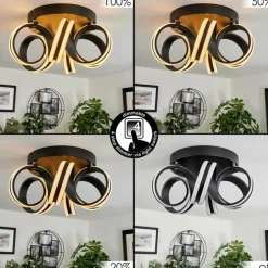 Plafonnier Chapotia LED Noir, 1 lumière